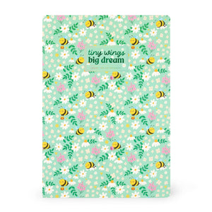 Legami - Cuaderno de ejercicios - Cuaderno A4 - Cuadriculado de 5 mm - Abejas y flores