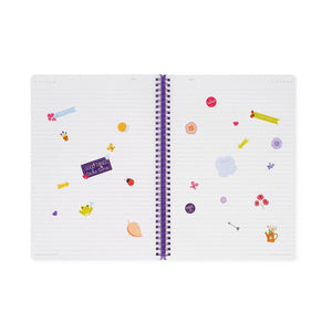 Legami - Cuaderno A4 rayado con tapa dura ilustrada - Flores - Libreta - Espiral