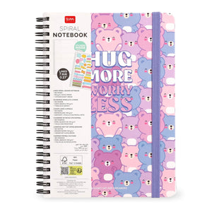 Legami - Cuaderno A4 Rayado con Tapa Dura Ilustrada - Osito - Jotter - Espiral