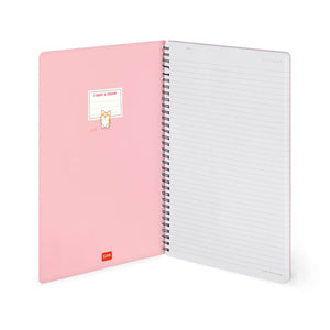 Legami - Cuaderno A4 rayado con tapa dura ilustrada - Corgi - Jotter - Encuadernado en espiral