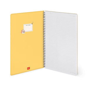 Legami - Cuaderno de tapa dura ilustrada A4 con renglones - Gato Sushi - Bloc de notas - Espiral