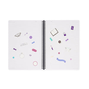 Legami - Cuaderno A4 Rayado con Tapa Dura Ilustrada - Polilla - Jotter - Espiral