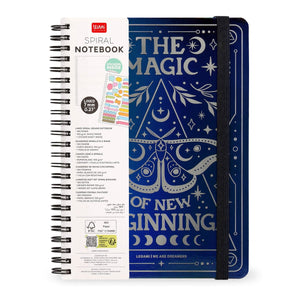 Legami - Cuaderno A4 Rayado con Tapa Dura Ilustrada - Polilla - Jotter - Espiral