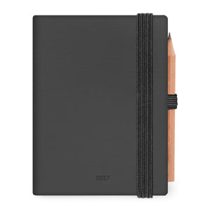 Legami - Mini Agenda Bilingüe de 12 Meses y 2 Días por Página - 2027 - Black Suit
