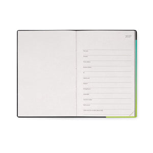 Legami - Agenda semanal mediana de 12 meses con cuaderno 2027 - Shades Green