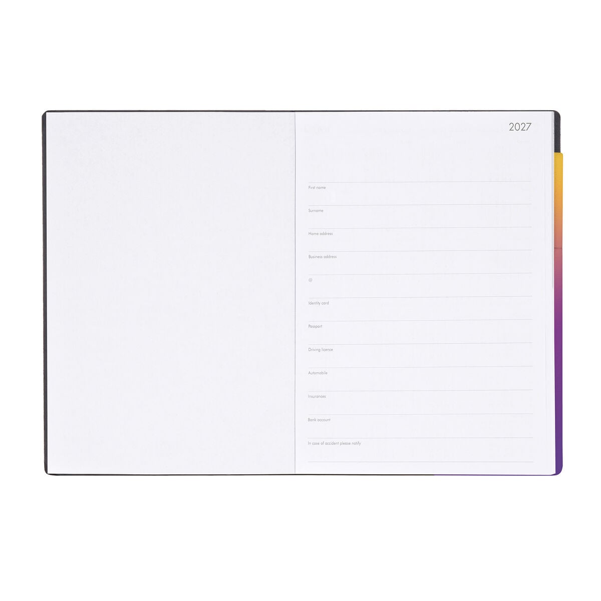 Legami - Agenda semanal y diaria grande de 12 meses 2027 - Sunset Vibes