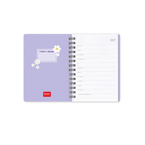 Legami - Calendario Semanal de 12 Meses - Pequeño - Encuadernación en Espiral 2027 - Daisy