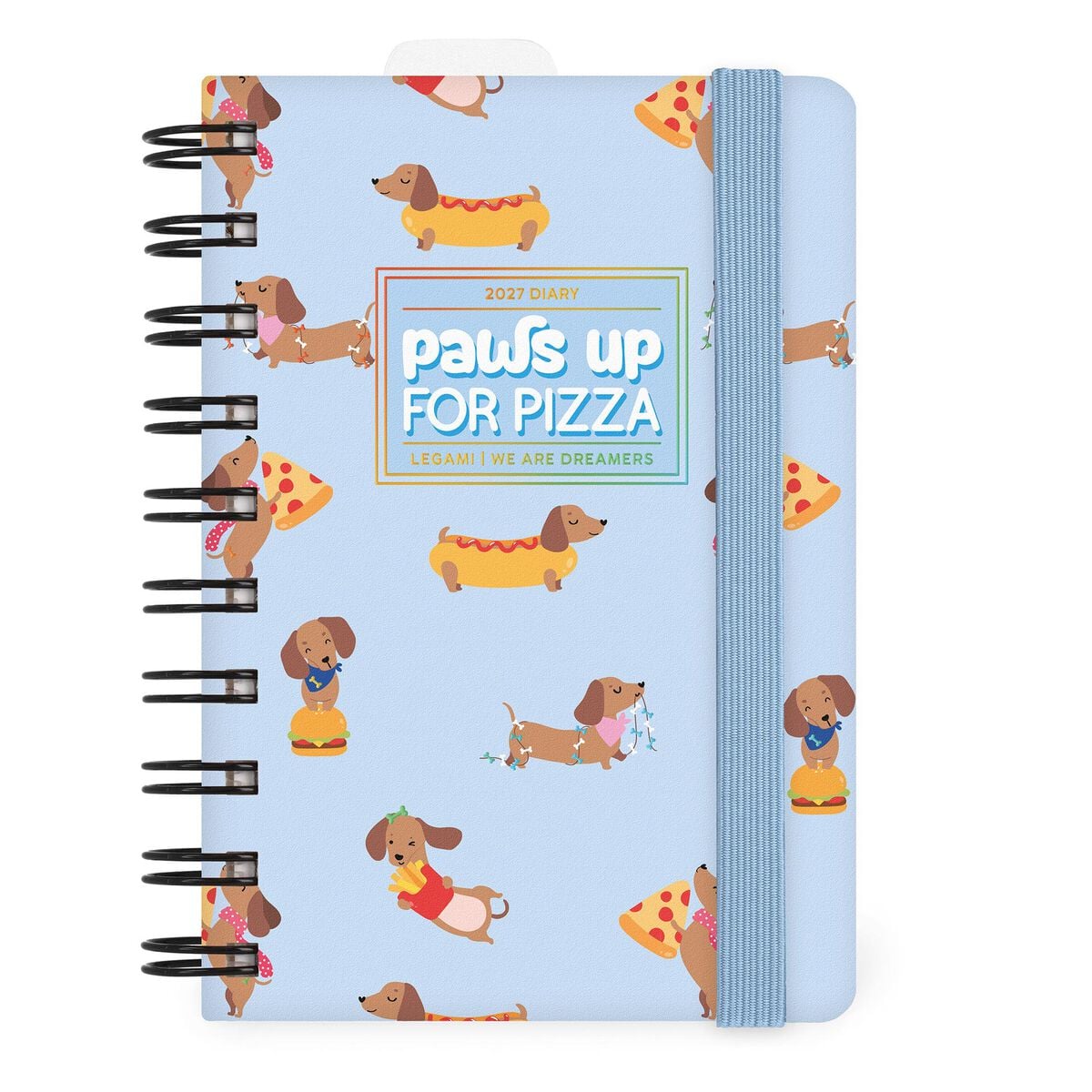 Legami - Agenda Diaria Pequeña con Espiral 12 Meses 2027 - Dachsund