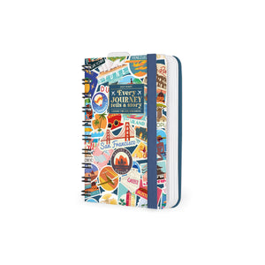 Legami - Agenda Diaria Pequeña de Espiral 12 Meses 2027 - Travel Stickers