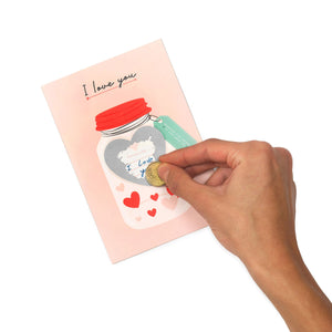 Legami - I Amor You Tarjeta de felicitación raspable y desplegable - Corazón - Tarjeta raspable