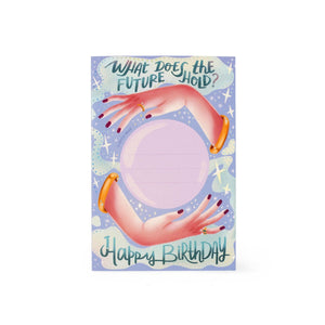 Legami - Tarjeta de cumpleaños para rascar y abrir "Feliz Cumpleaños", con bola de cristal - Tarjeta de rascar