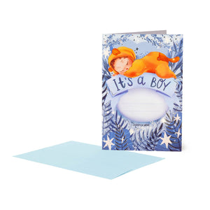 Legami - Tarjeta Rasca y Abre de Felicitación para Recién Nacido - Es un niño - Tarjeta rascable