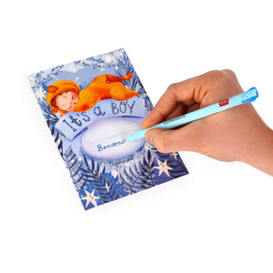 Legami - Tarjeta Rasca y Abre de Felicitación para Recién Nacido - Es un niño - Tarjeta rascable