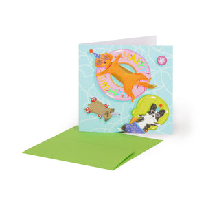 Legami - Tarjeta de cumpleaños - Pequeña - Tarjeta de felicitación pequeña - Pool Dogs