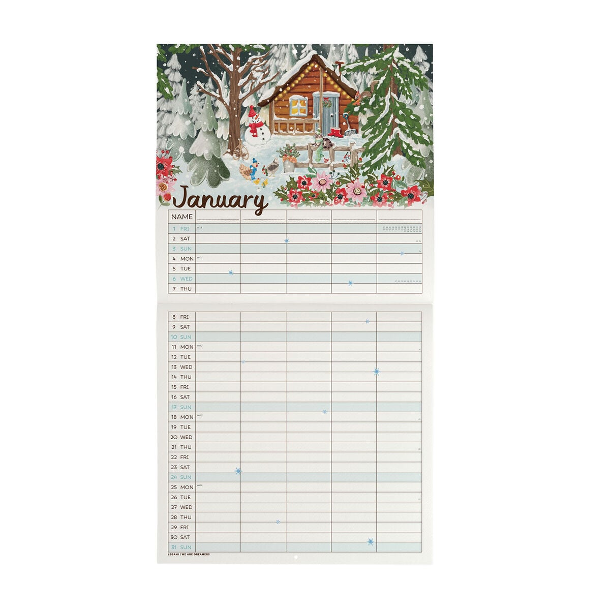 Legami - Calendario de pared Home Sweet Home 2027 - 30 x 29 cm