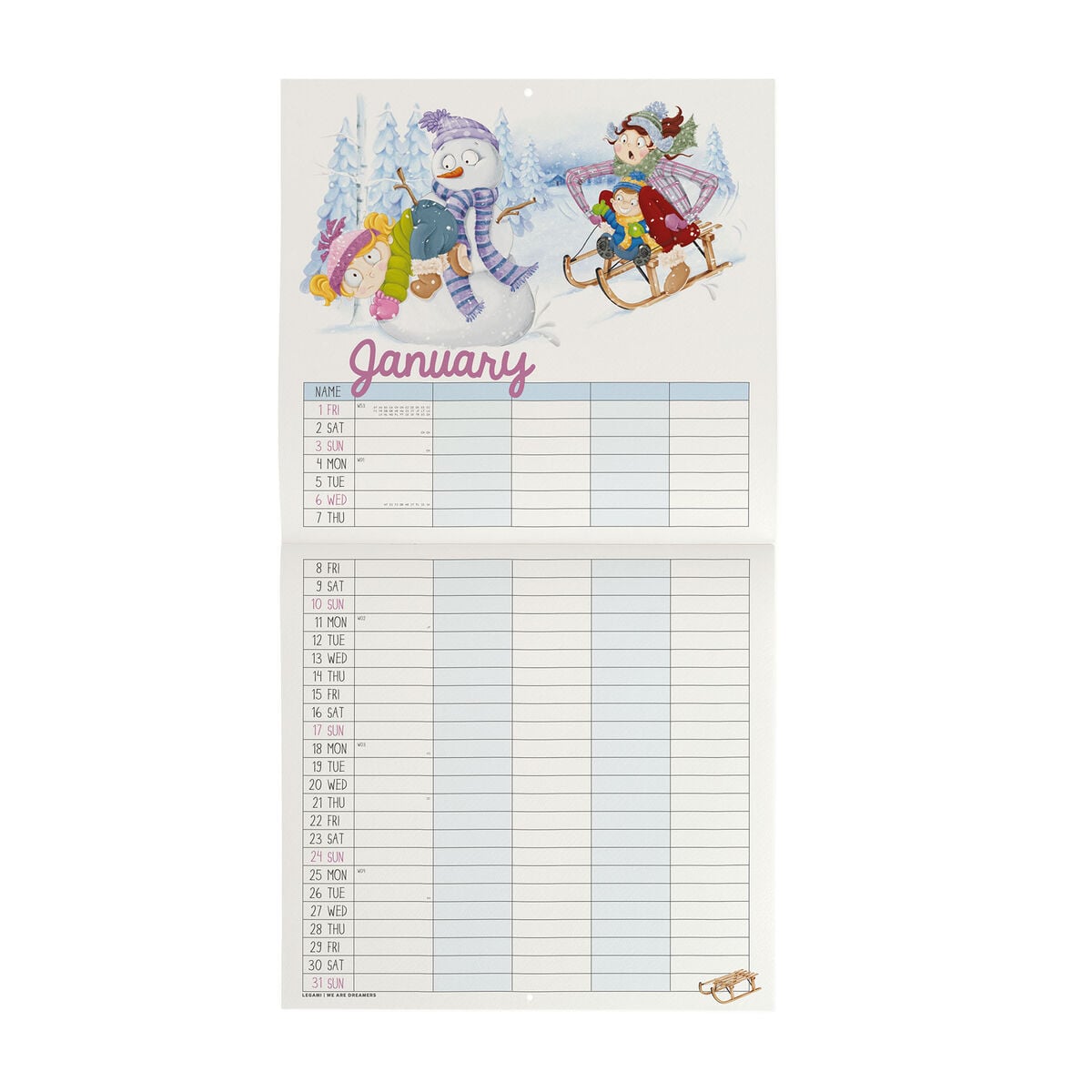 Legami - Calendario de Pared Súper Mamá 2027 - 30 x 29 cm