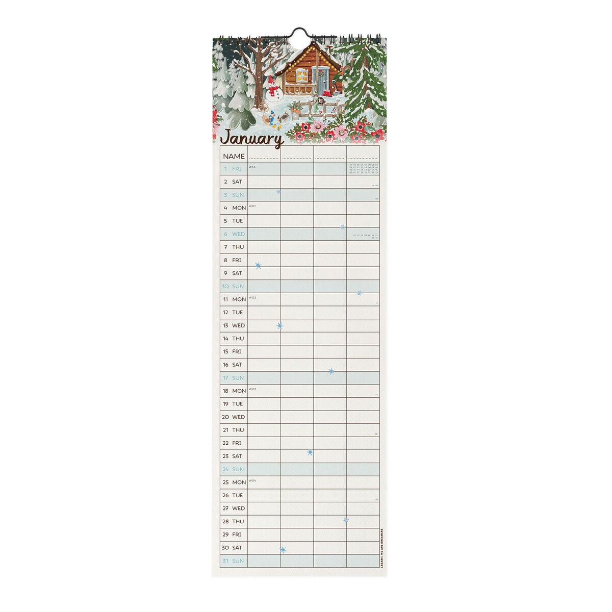 Legami - Calendario de pared Home Sweet Home 2027 - 16 x 49 cm