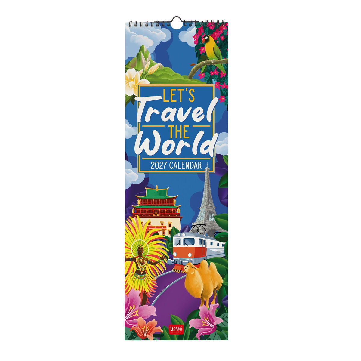 Legami - Calendario de Pared Let's Seyahat World 2027 - 16 x 49 cm