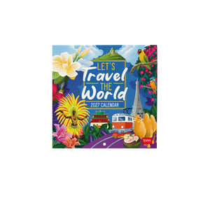 Legami - Calendario de pared Let's Travel the World 2027 - 18 x 18 cm