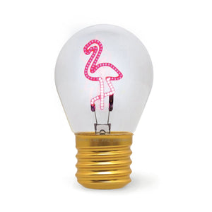 Legami - Lámpara de mesa decorativa con forma de bombilla - Flamingo - Bulb Fiction