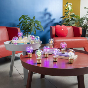 Legami - Lámpara de Mesa Decorativa con Forma de Bombilla - Sé Feliz - Bulb Fiction
