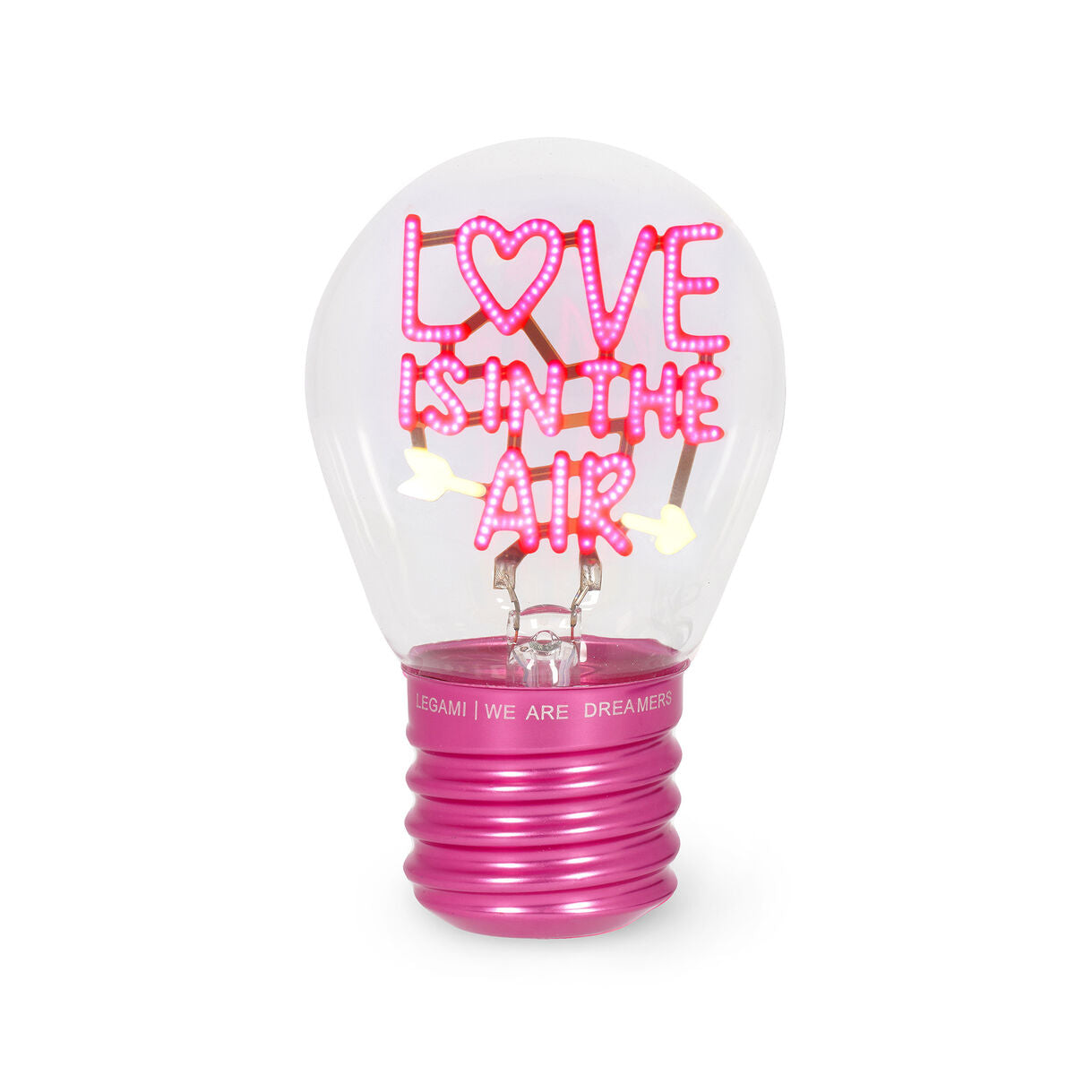 Legami - Lámpara de mesa decorativa con forma de bombilla - Aşk is in Air - Bulb Fiction