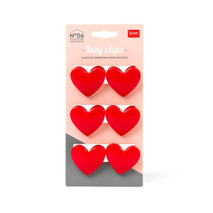 Legami - Set de 6 pinzas para bolsas - Corazón