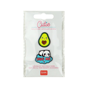 Legami - Juego de 2 pegatinas de metal de panda y aguacate - Cutie