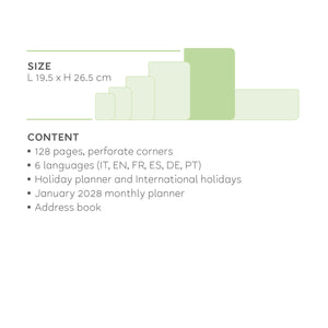 Legami - Agenda semanal maxi de 12 meses 2027 - Raspberry Jam