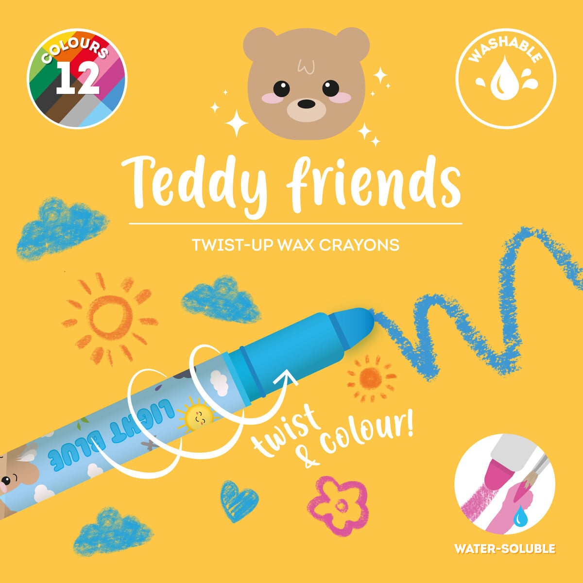 Legami - Set de 12 ceras retorcidas - Teddy Amigos