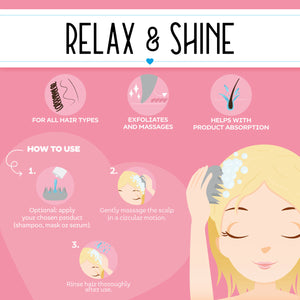 Legami - Cepillo para champú y cuero cabelludo - Relax & Shine