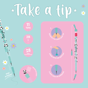 Legami - Lápiz Apilable con Borrador Panda - Take a Tip