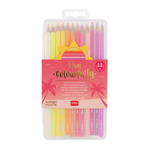 Legami - Set de 12 lápices de colores en paleta Sunset - Live Colourfully