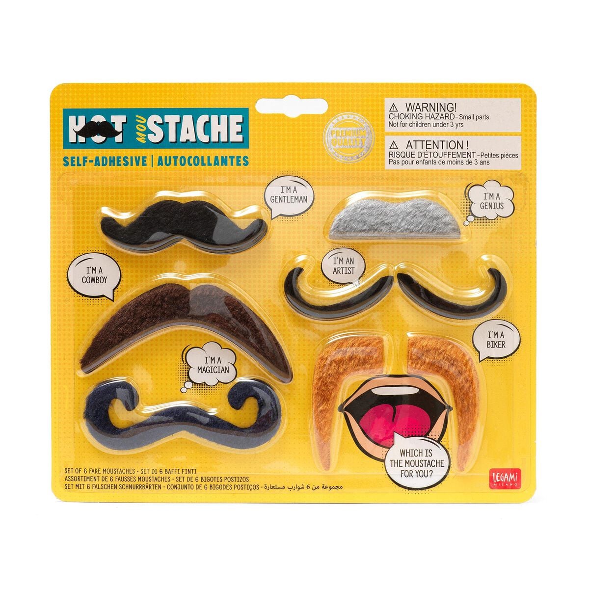 Legami - Set de 6 bigotes postizos - Hot Mou-Stache