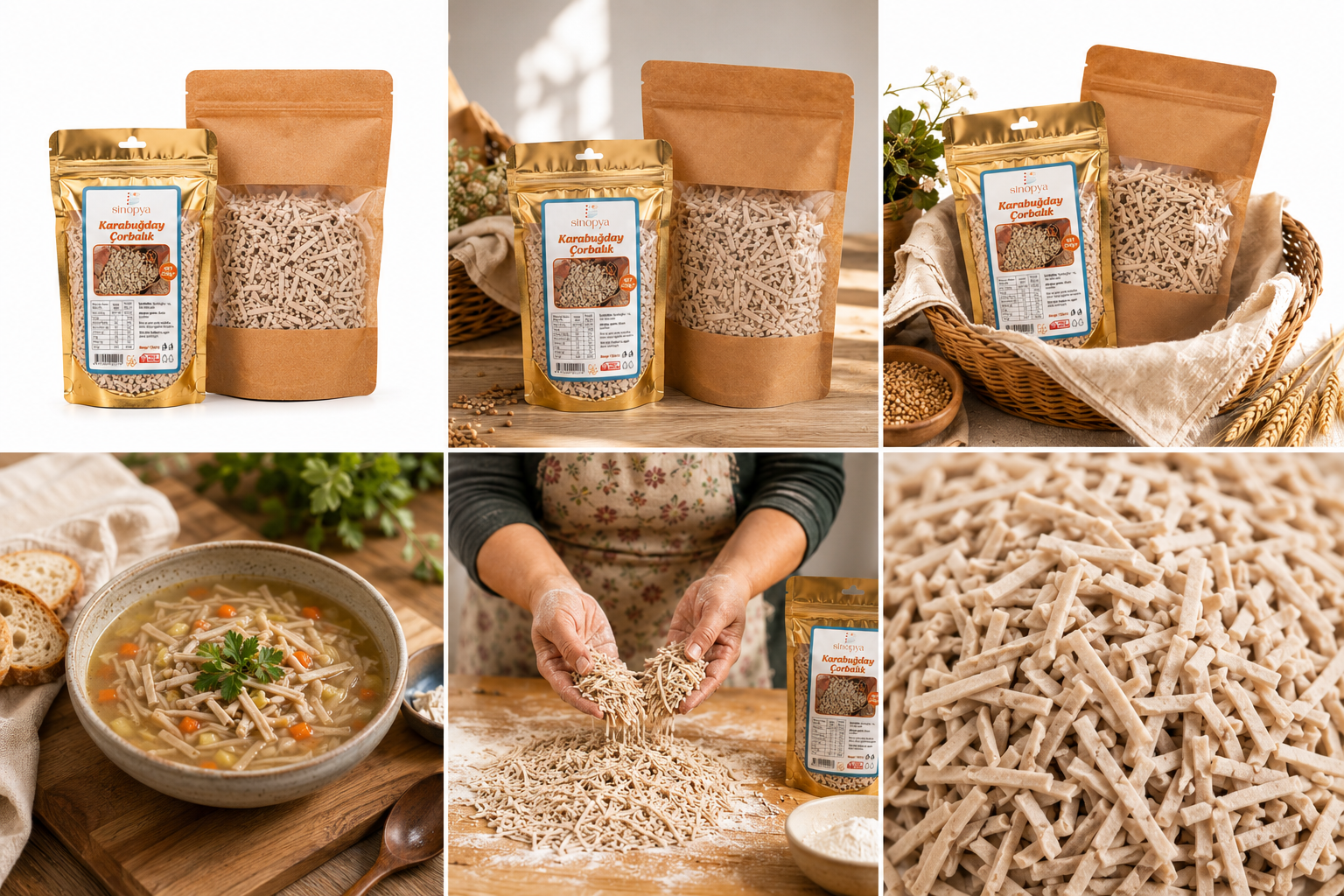 Sinopya - Fideos de Trigo Sarraceno y Fideos de Trigo Sarraceno para Sopa (Sin Gluten)