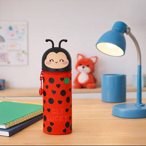 Legami - Mariquita "Trae suerte" Estuche de silicona 2 en 1 - Kawaii