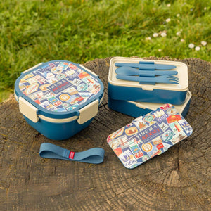 Legami - Fiambrera Bento de 1200 ml - Adhesivos de Viaje - Fiambrera Bento