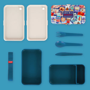 Legami - Fiambrera Bento de 1200 ml - Adhesivos de Viaje - Fiambrera Bento