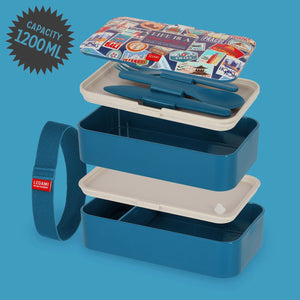 Legami - Fiambrera Bento de 1200 ml - Adhesivos de Viaje - Fiambrera Bento
