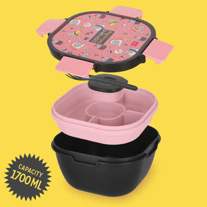 Legami - Fiambrera Bento de 1700 ml - Gato Sushi - Fiambrera Bento