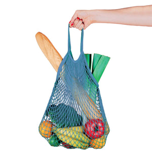 Legami - Bolsa de malla de algodón azul