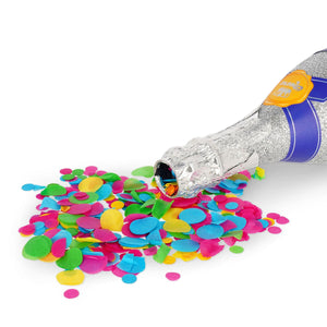Legami - Lanzador de confeti en forma de botella de champán, plateado, maxi - Lanzador de confeti en forma de botella de champán, maxi