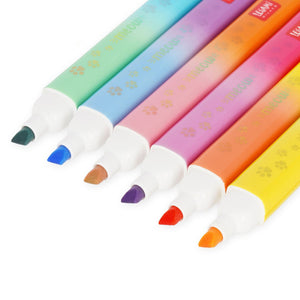 Legami - Set de 6 marcadores fluorescentes de doble punta Kitty - Miau
