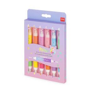 Legami - Set de 6 marcadores fluorescentes de doble punta Kitty - Miau