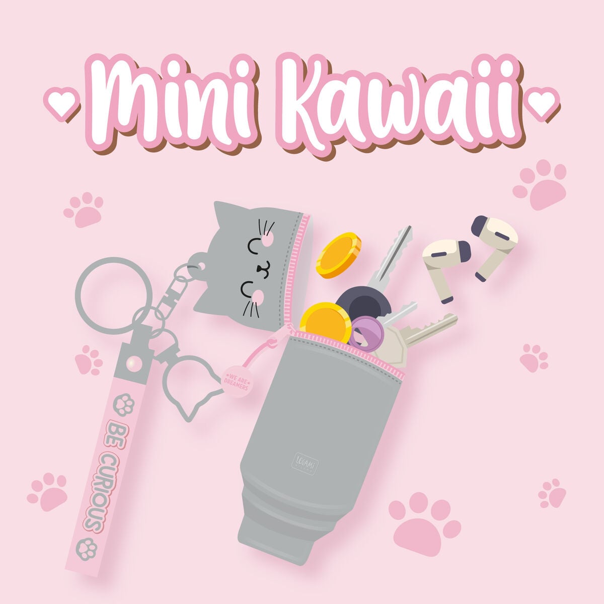 Legami - Kitty Monedero con Llavero - Mini Kawaii
