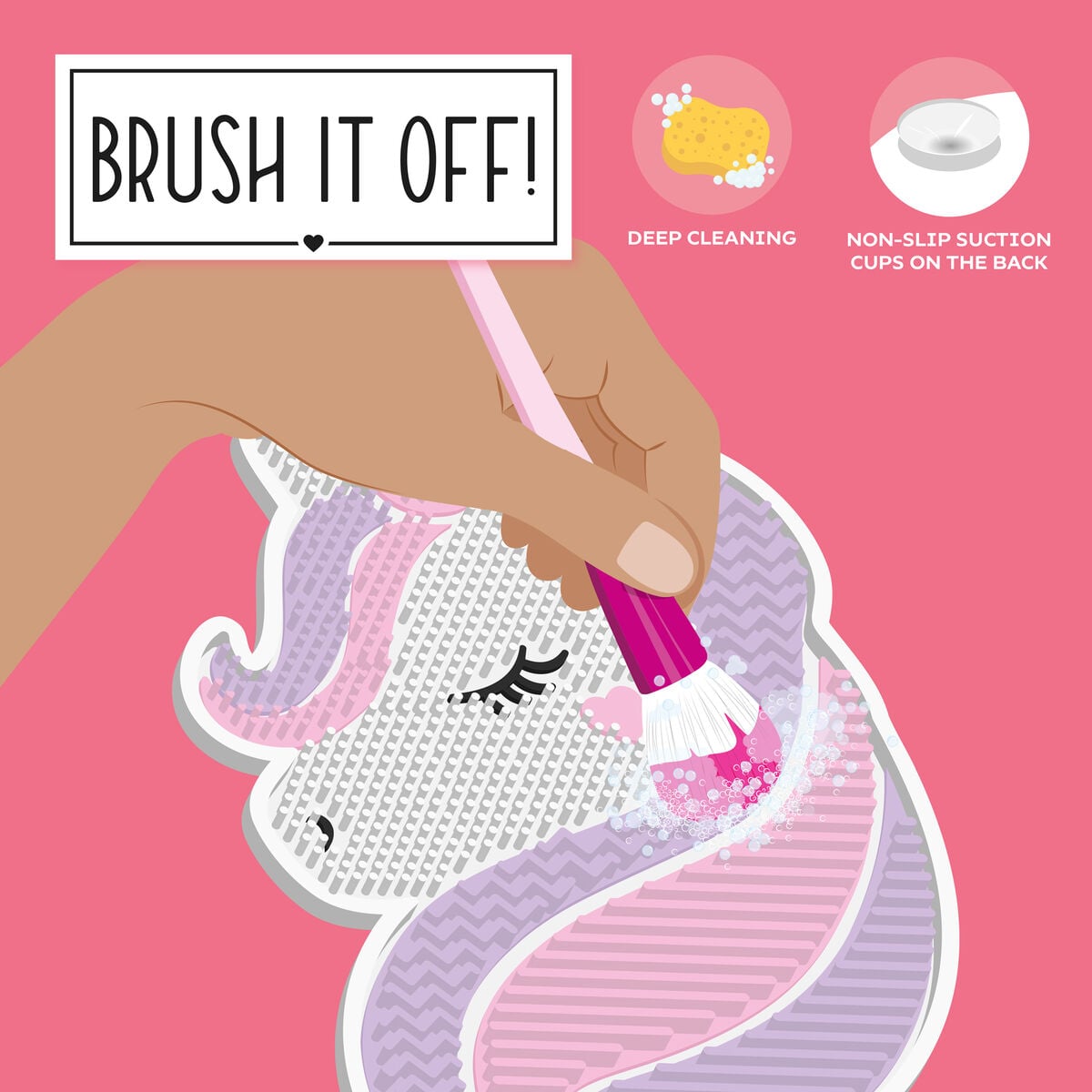 Legami - Alfombrilla limpiadora de brochas de maquillaje Unicornio - ¡Brush it Off!