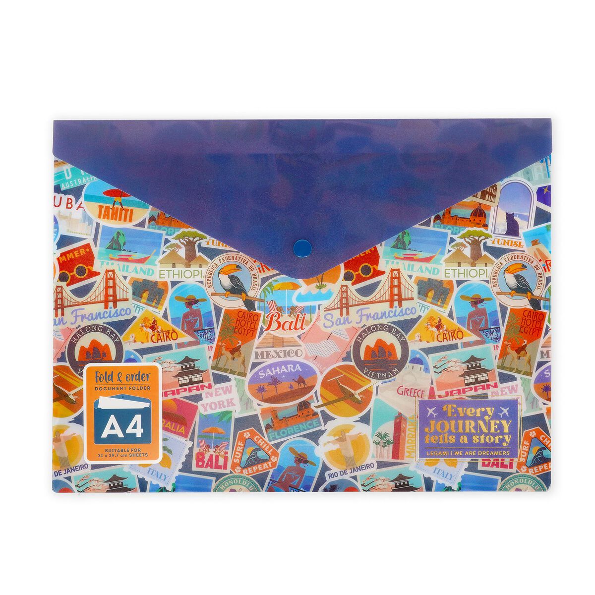 Legami - Document Folder - Fold & Order - Stickers de viaje