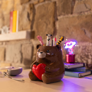 Legami - Portalápices de Cerámica - Osito - Desk Friends