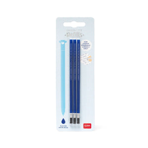 Legami - Recambios de bolígrafos borrables, set de 3 unidades - Tinta azul - Bolígrafo borrable