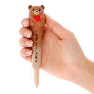 Legami - Bolígrafo de gel suave "Siempre en mi corazón" con diseño de oso de peluche - Aburrido